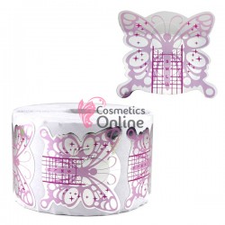 Sabloane pentru unghii SB047 Fluture Silver-Pink 100 bucati